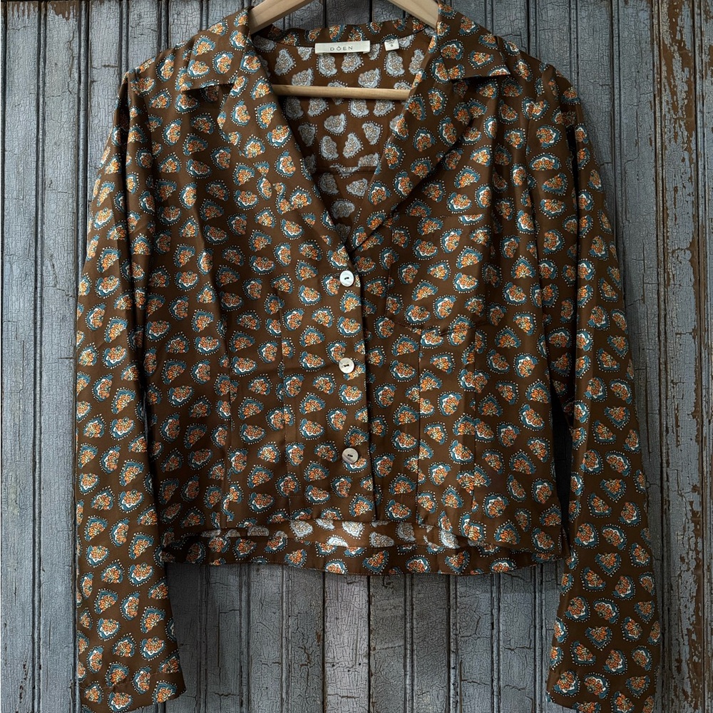 Doen Silk Paisley Abena Top S NWOT